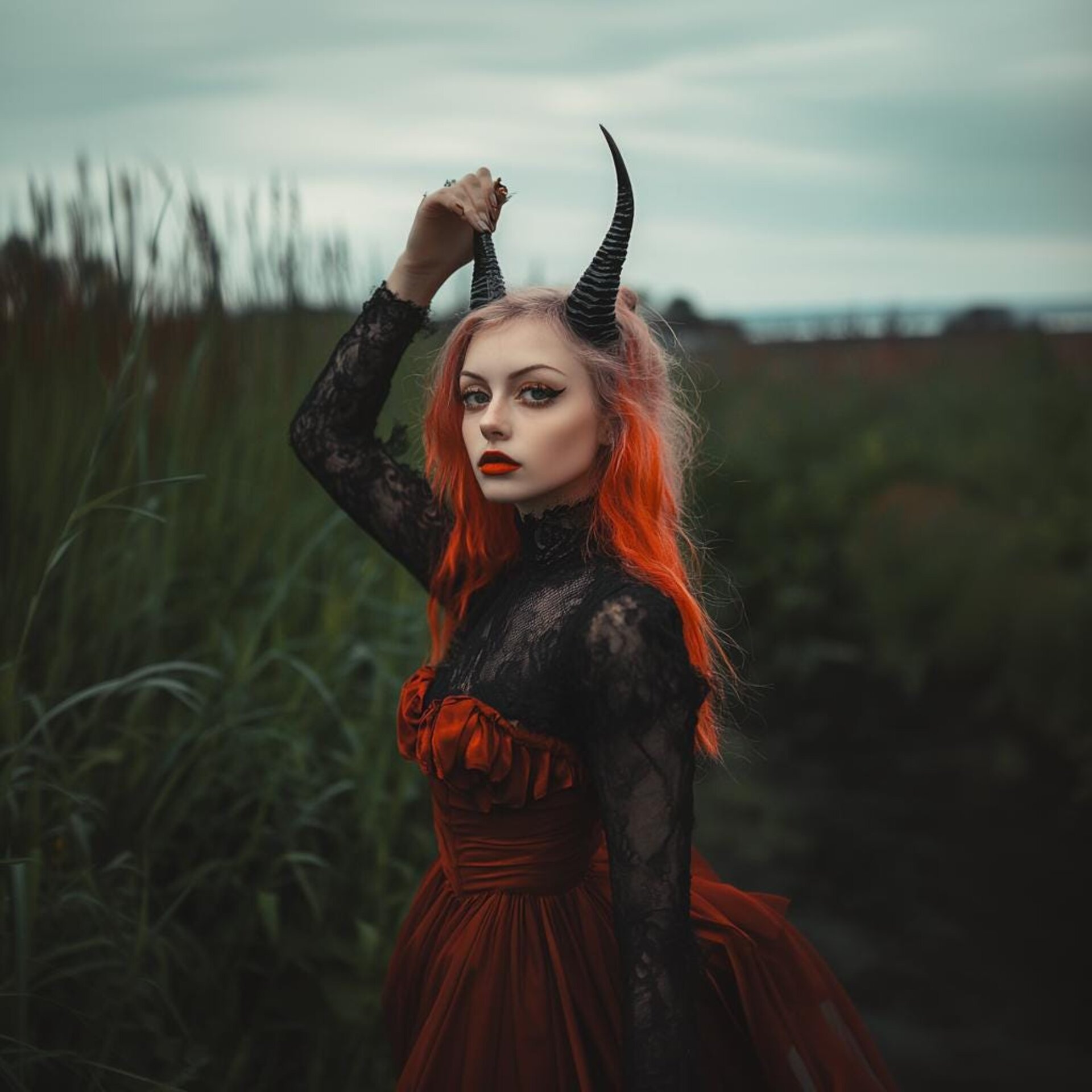 Cornes de Démon Gothiques | Cornes de Cosplay Imprimées en 3D | Coiffe de Costume Fantastique