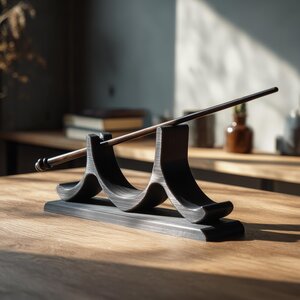 Baguette Magique Minimaliste avec Support d'Exposition | Accessoire de Baguette de Sorcier Fantastique Imprimée en 3D pour Cosplay | Objet de Décoration de Bureau Moderne pour Collectionneurs