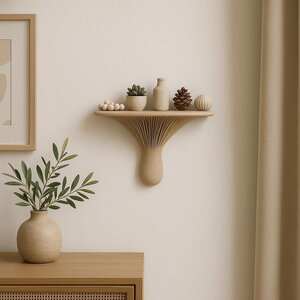 Étagère Murale Champignon Imprimée en 3D | Étagère Flottante | Décoration Organique Moderne