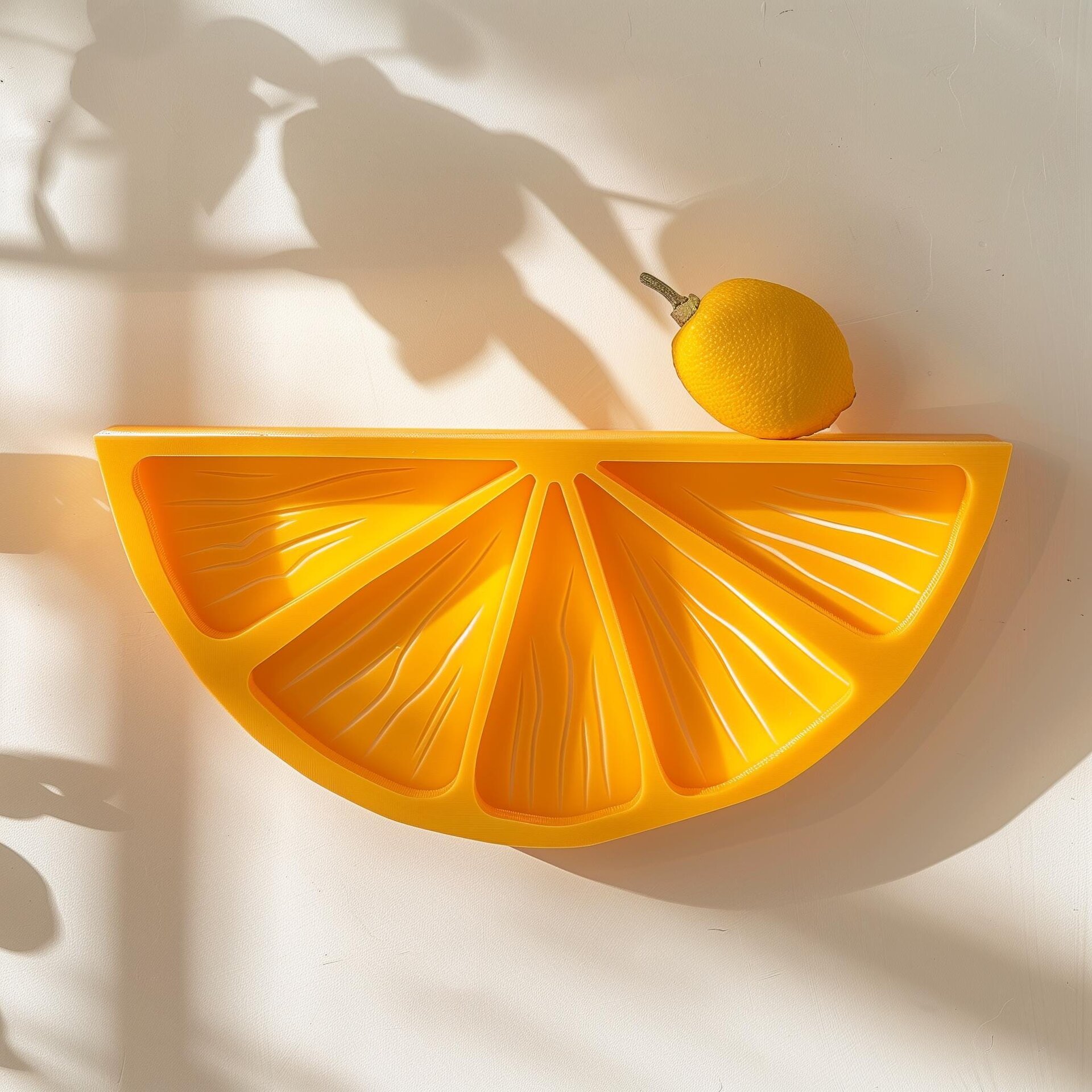 Étagère Murale Agrume Imprimée en 3D | Design d'Étagère Flottante Inspiré des Fruits | Décoration Intérieure Ludique Unique