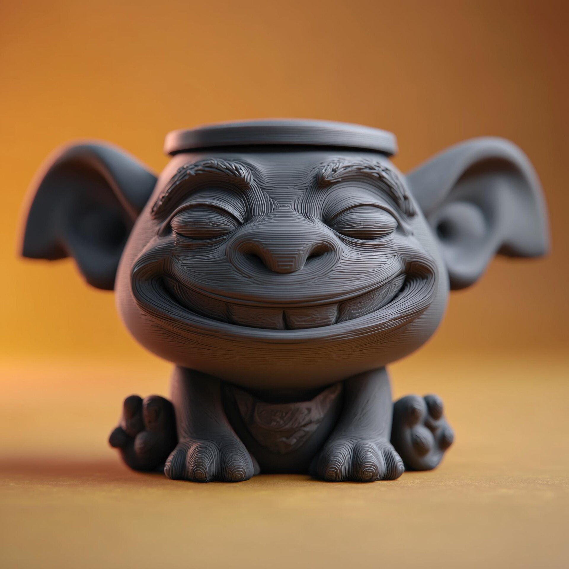 Urne Funéraire Créature Goblincore avec Couvercle | Boîte Souvenir Cendres d'Animal Imprimée en 3D pour Décoration Fantastique et Hommage