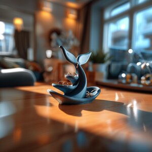 Support à Bijoux Baleine | Coupelle à Bagues Imprimée en 3D | Range-Bagues Thème Océan