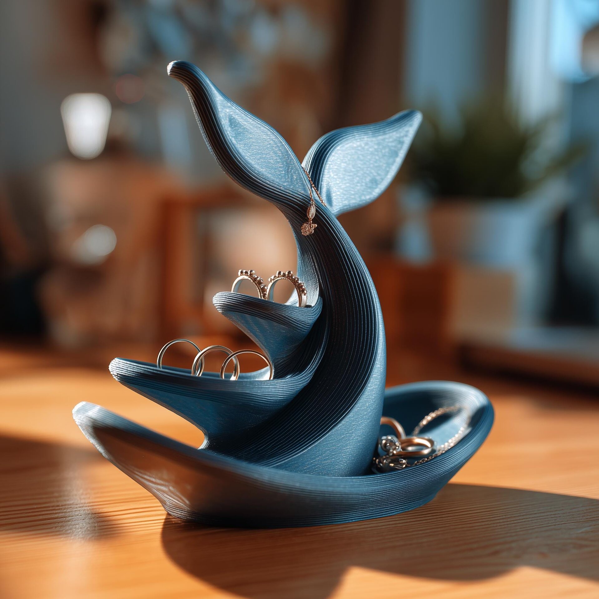 Support à Bijoux Baleine | Coupelle à Bagues Imprimée en 3D | Range-Bagues Thème Océan