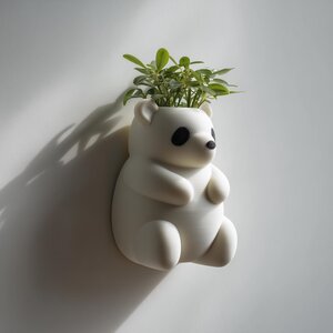 Pot-Jardinière Murale Panda Mignon | Jardinière Suspendue Animal Imprimée en 3D | Décor Mural Kawaii pour Chambre d'Enfant et Intérieurs Modernes