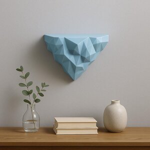 Étagère Murale Géométrique | Étagère Flottante Imprimée en 3D | Décor Polygonal Moderne