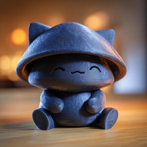 Urne Commémorative Chat Champignon avec Couvercle | Contenant Souvenir pour Cendres d'Animaux Imprimé en 3D pour Décor Fantasy, Hommage et Souvenir