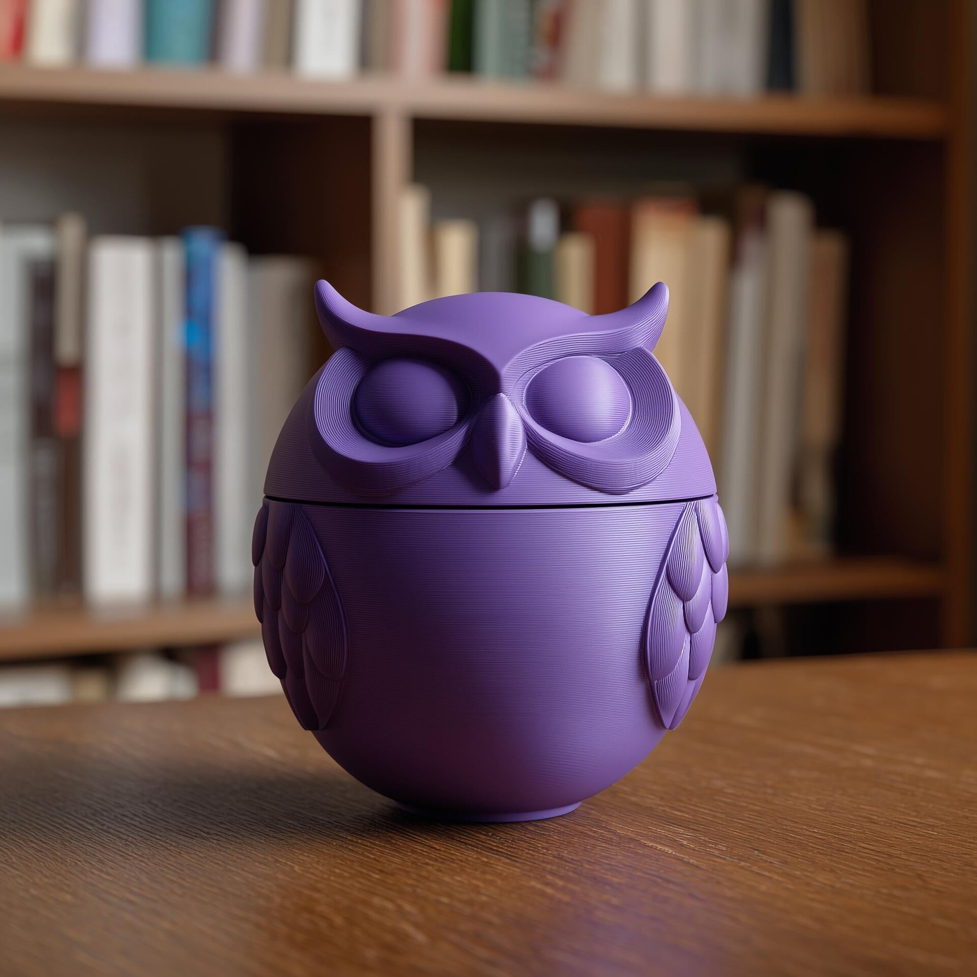 Urne commémorative hibou avec couvercle | Conteneur pour cendres d'animaux imprimé en 3D, décor apaisant pour étagère et hommage