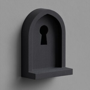 Étagère Murale Trou de Serrure | Étagère Murale Sculpturale Imprimée en 3D | Étagère Niche Dark Fantasy Minimaliste pour Intérieurs Gothiques Modernes