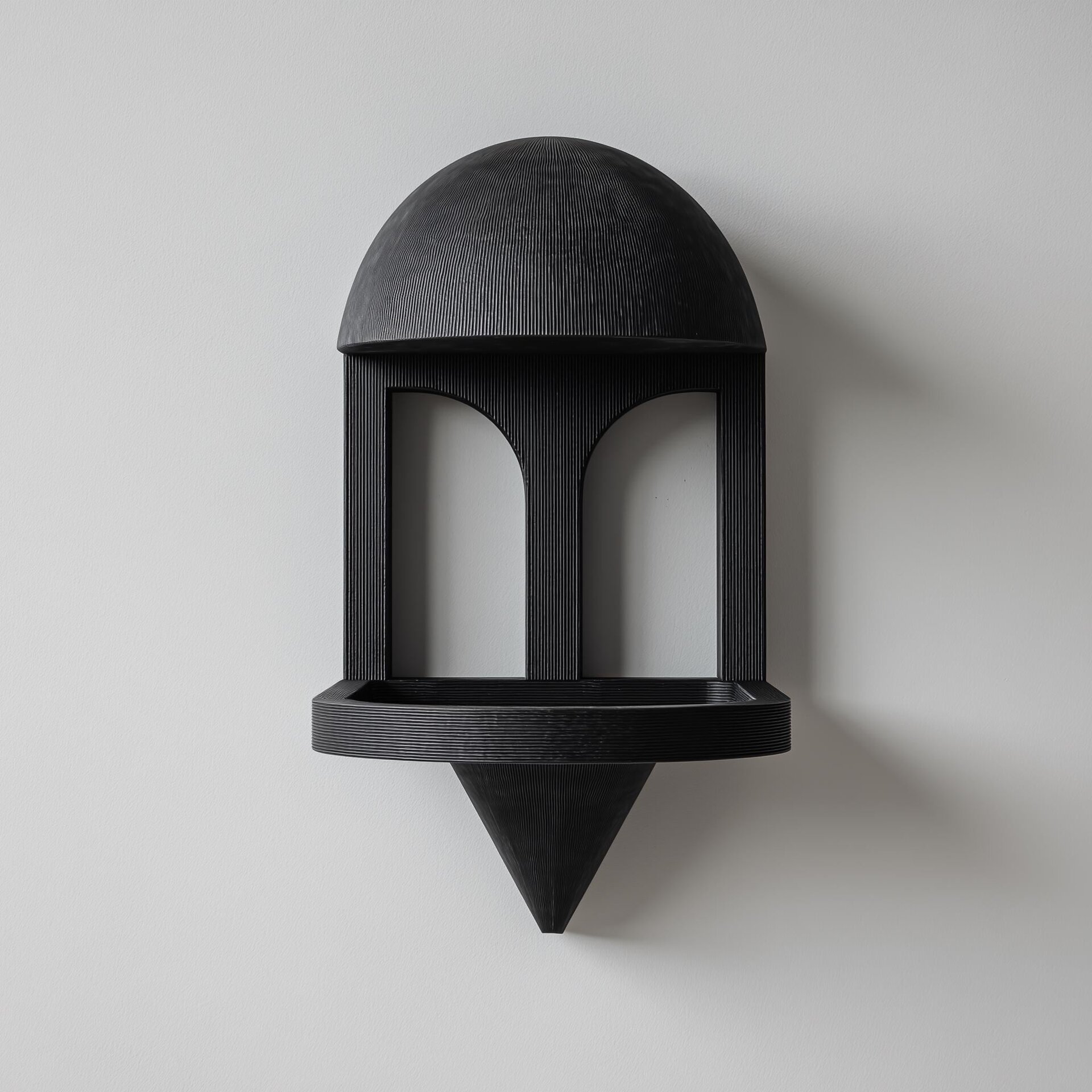 Étagère Murale Champignon | Plateau d'Exposition Flottant Minimal Imprimé en 3D avec Chapeau en Dôme et Cadre Arqué | Décor Mural Sculptural pour Clés, Plantes