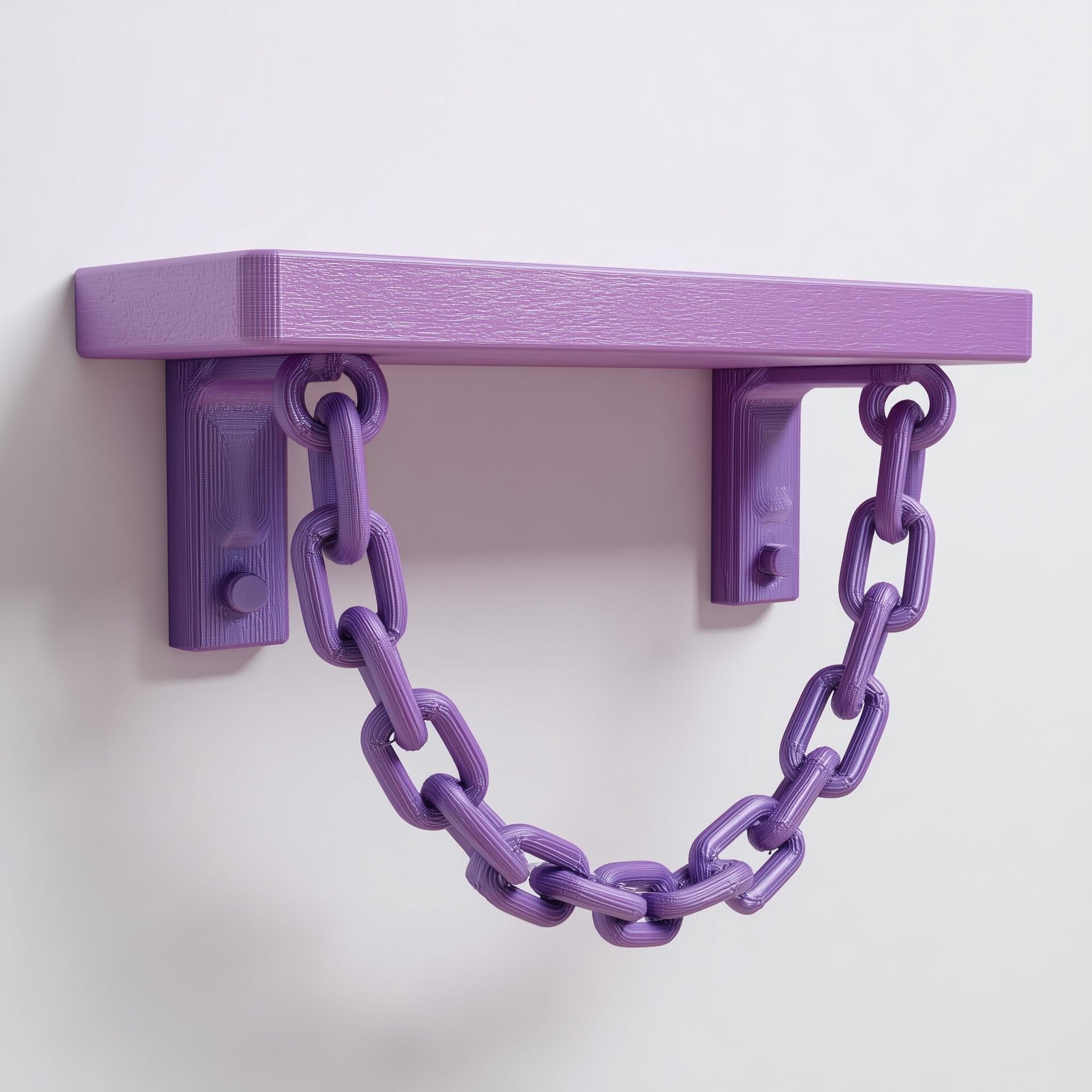 Étagère Murale à Chaîne Imprimée en 3D | Mignonne Tablette Flottante Industrielle | Décor Gothique Pastel pour Chambre, Studio, Salle de Jeu ou Intérieur Moderne