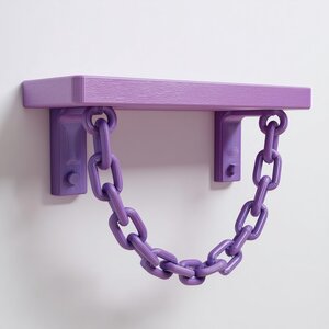 Étagère Murale à Chaîne Imprimée en 3D | Mignonne Tablette Flottante Industrielle | Décor Gothique Pastel pour Chambre, Studio, Salle de Jeu ou Intérieur Moderne