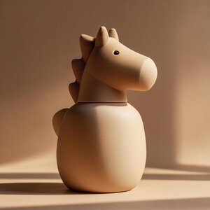 Urne Cheval pour Cendres d'Animal | Souvenir Mémorial Moderne Imprimé en 3D pour Tout Animal | Décoration Intérieure Neutre et Minimaliste, Souvenir Funéraire, Cadeau de Sympathie