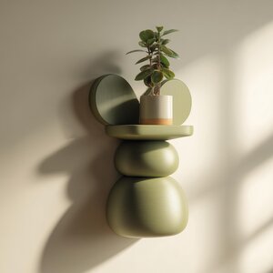Étagère Murale Abstraite Imprimée en 3D | Tablette Flottante Sculpturale à Forme Organique Empilée | Décor Artistique Moderne pour Intérieurs Minimalistes et Design