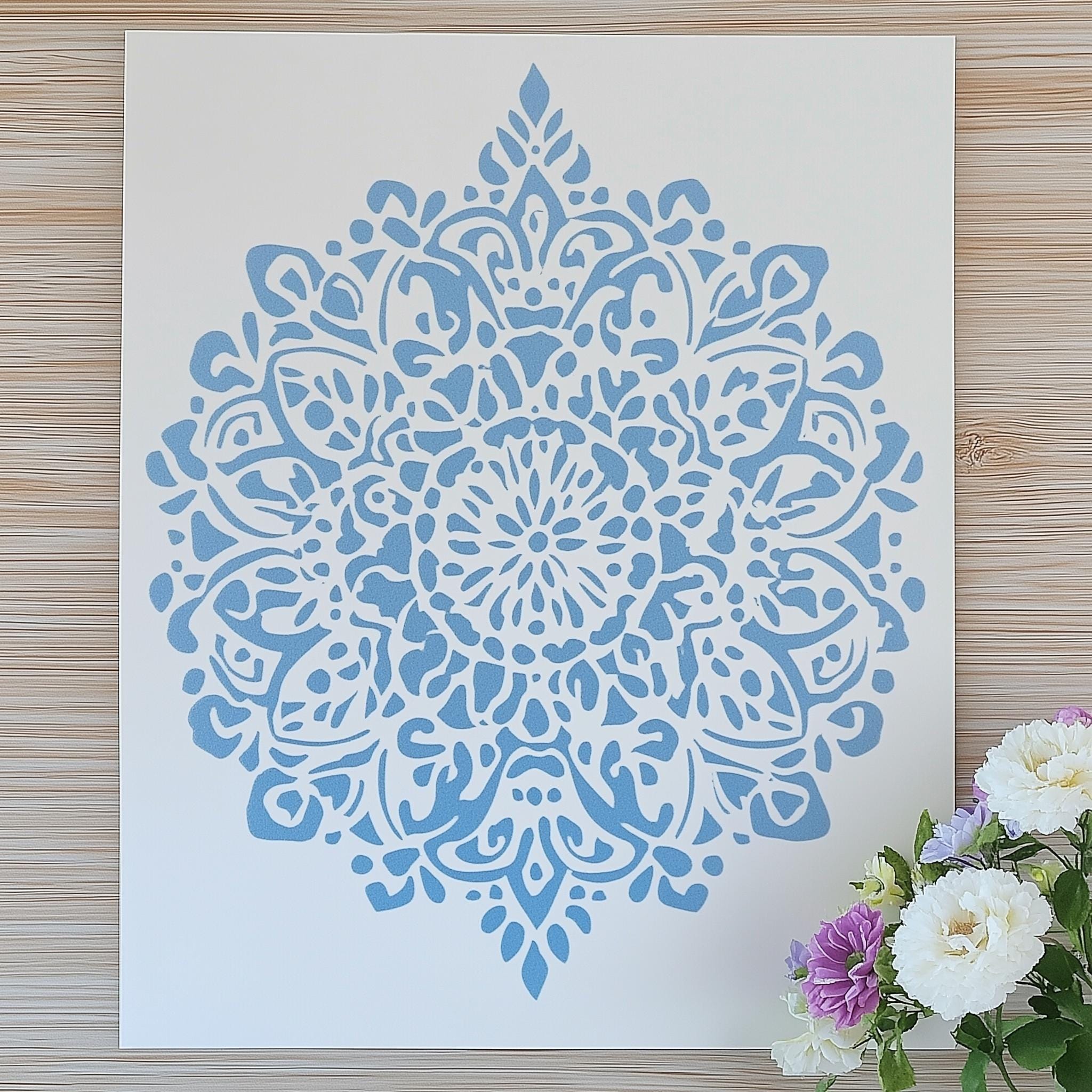 Pochoir Mandala | Pochoir de Bricolage Imprimé en 3D | Pochoir de Peinture Murale DIY