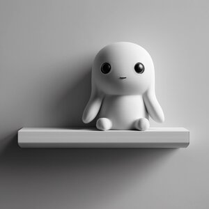 Étagère Murale à Personnage Imprimée en 3D | Présentoir Flottant Minimaliste Inspiré d'un Lapin | Accent Déco Mignon et Moderne pour Intérieurs Cosy