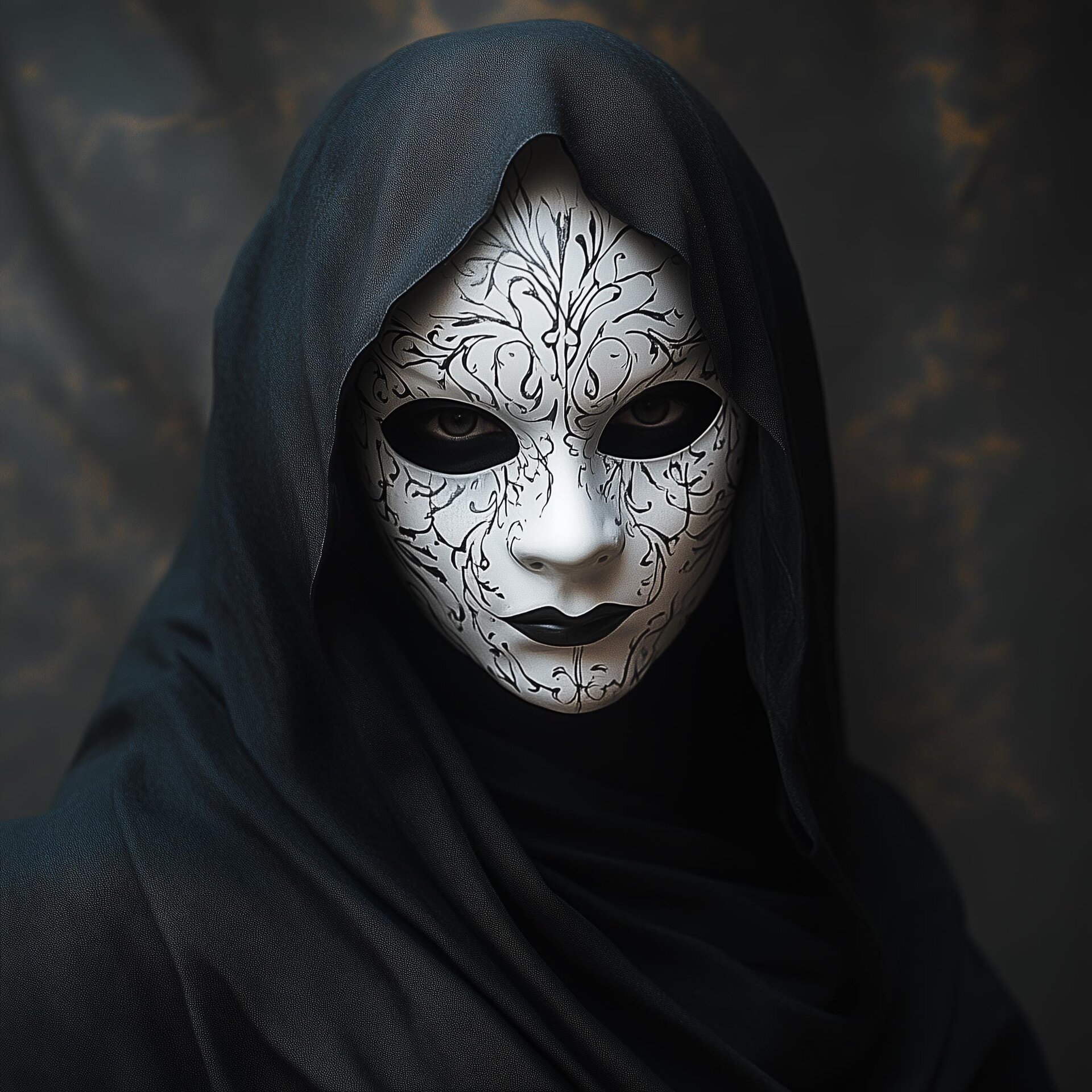 Masque Fantôme Orné de Bal Masqué Gothique | Masque de Costume Cosplay Horreur Imprimé en 3D pour Femme | Masque Facial d'Inspiration Vénitienne