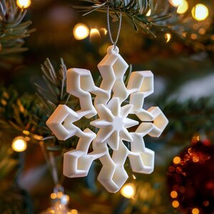 Lot de 10 décorations flocons de neige imprimées en 3D