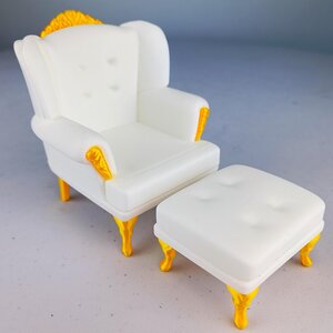 Canapé et Pouf pour Maison de Poupée | Meuble Miniature Échelle 1:12 | Chaise Victorienne Imprimée en 3D