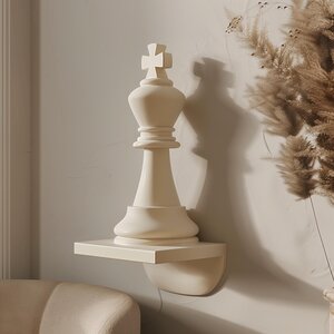 Décoration Murale Pièce d'Échecs Roi Imprimée en 3D | Design Minimaliste Moderne d'Inspiration Échecs | Art Imprimé en 3D Unique pour Intérieurs Contemporains