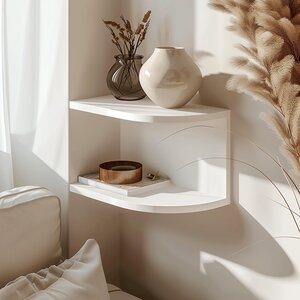 Étagère d'Angle Murale Imprimée en 3D | Design d'Étagère Flottante Minimaliste | Rangement Décoratif Moderne pour la Maison