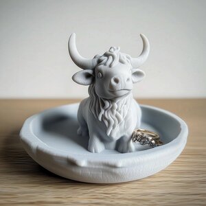 Coupelle à Bijoux Vache | Porte-Bagues Imprimé en 3D | Coupelle à Bibelots Vache Highland