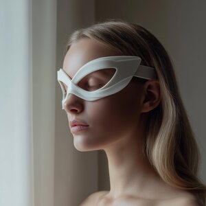 Lunettes-Masque Oculaire Futuriste Imprimées en 3D | Accessoire Sculptural Minimaliste Affirmé | Accessoire pour Cosplay, Soirée Costumée et Séance Photo Mode Moderne