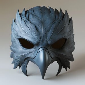 Masque de Corbeau Imprimé en 3D | Masque de Guerrier Oiseau Gothique | Masque à Bec Cosplay Fantasy Médecin de la Peste