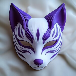 Masque Kitsune Imprimé en 3D | Masque Esprit Renard | Masque de Festival Cosplay Japonais