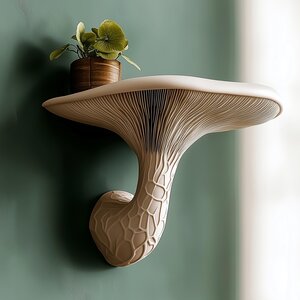 Étagère Champignon Imprimée en 3D | Étagère Murale Flottante | Décoration Organique