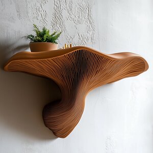 Étagère Murale Flottante Fungi | Décoration Murale Organique Champignon Imprimée en 3D | Accent Nature pour la Maison, Étagère Murale Moderne
