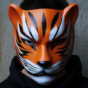 Masque de Tigre | Masque de Guerrier Samouraï Ninja Cosplay | Masque Shinobi Anime Imprimé en 3D