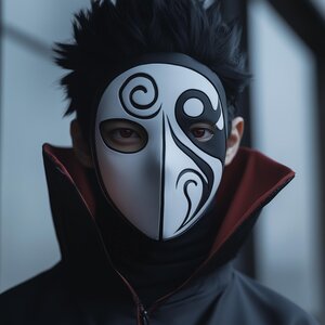 Masque de Cosplay Inspiré de l'Anime | Masques de Costume Fantasy Motif Tourbillon | Conventions Séances Photo Halloween, Jeu de Rôle
