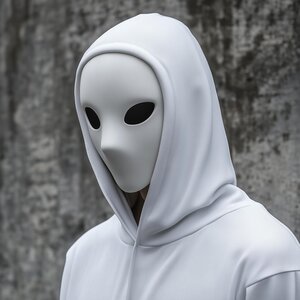 Masque Fantôme | Masque Sans Visage Minimaliste | Masque d'Halloween Inquiétant Imprimé en 3D