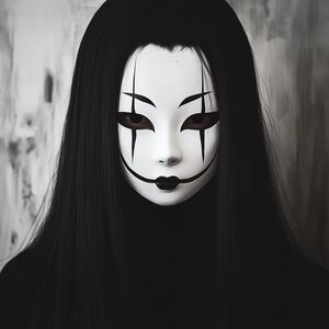 Masque d'Esprit Fantôme Japonais | Masque de Cosplay Horrifique | Masque de Fantôme Inquiétant pour Théâtre