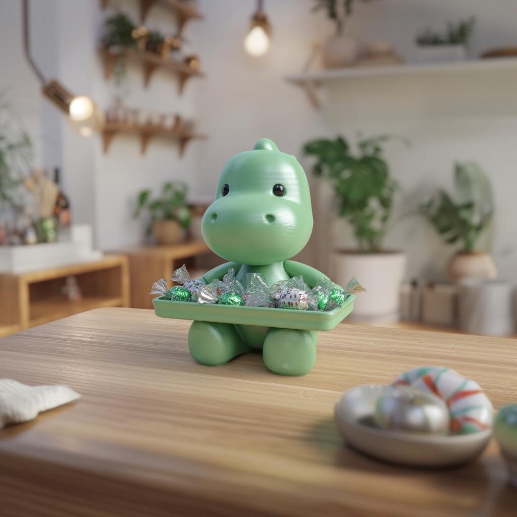 Coupelle à bonbons bébé dinosaure imprimée en 3D | Plateau figurine