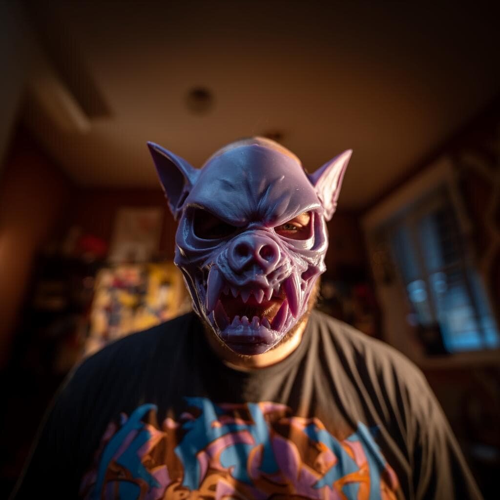 Masque de monstre féral imprimé en 3D | Costume dark fantasy