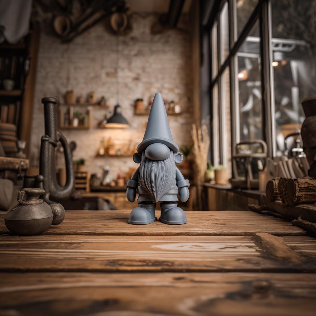 Figurine Gnome nordique imprimée en 3D | Décoration d'étagère scandinave