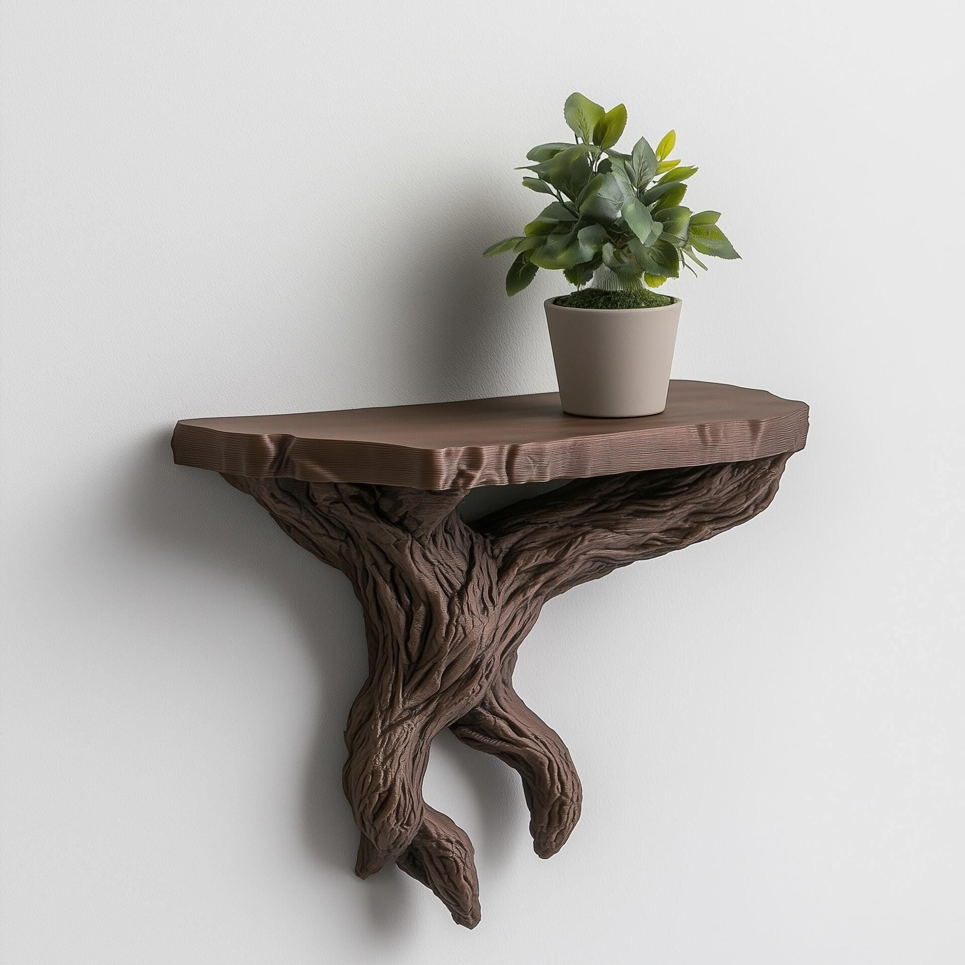 Étagère murale branche d'arbre imprimée en 3D