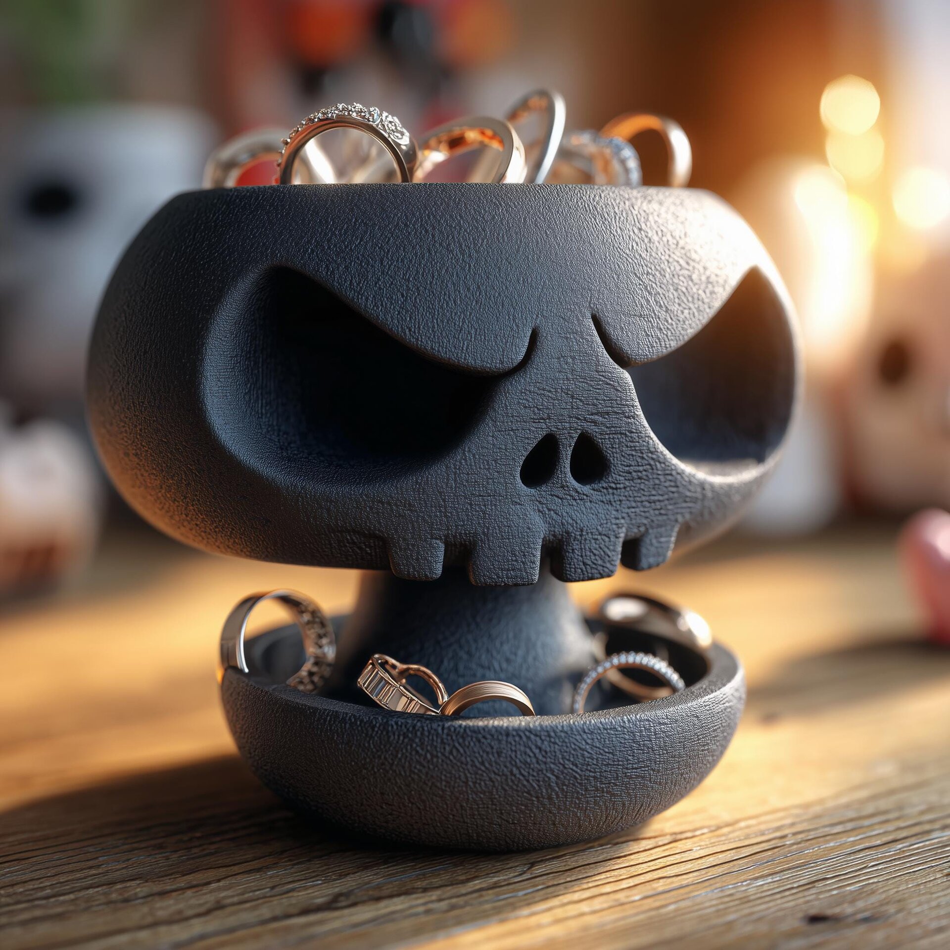 Organiseur à bijoux tête de mort | Porte-bagues tête de mort | Présentoir à bijoux gothique